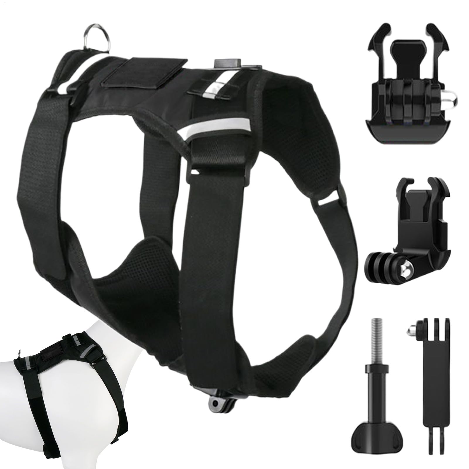Dog Harness for Action Camera,Secure Bracket Lightweight Pet Supplies,Puppy Camera Strap Harness Holder - for Puppy Small Medium Large Walking Training Travel Adventure Sports