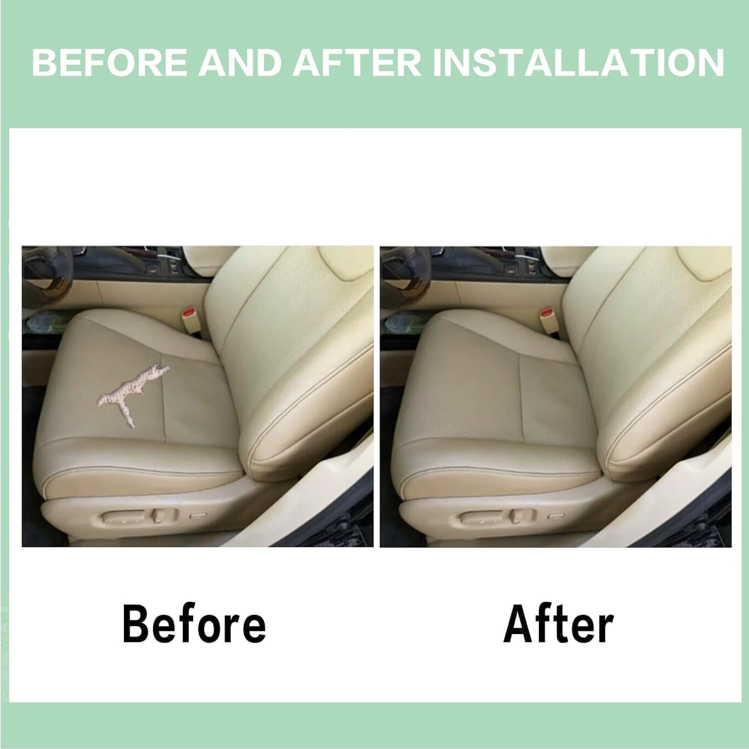 FZJDSD Tan Driver & Passenger Side Bottom Perforated Microfiber Leather Replacement Seat Covers Compatible with Lexus RX350 RX450 2010 2011 2012 2013 2014 2015