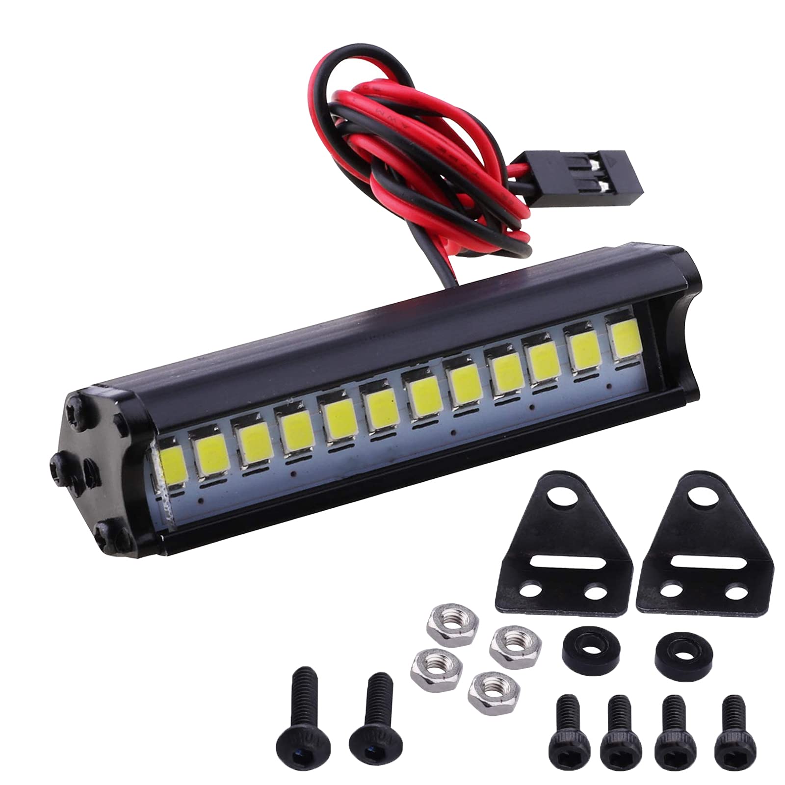 RC 12 LED Light Bar Roof Lamp Super Bright Lights for Traxxas TRX-4 SCX10 KM2 CC01 RC4WD D90 90048 RC Crawler 55mm /2.16 inch