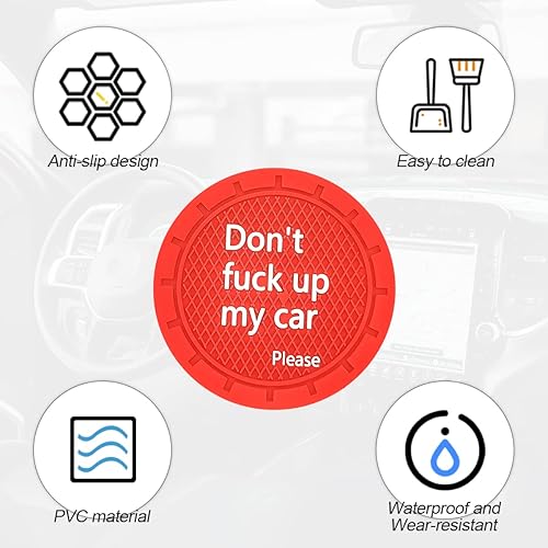 Miniatura 3 de 8sanlione Paquete de 2 posavasos para automóvil, 2.75 pulgadas, antideslizante, con inserto de PVC, antiarañazos, para mujeres y hombres, accesorios