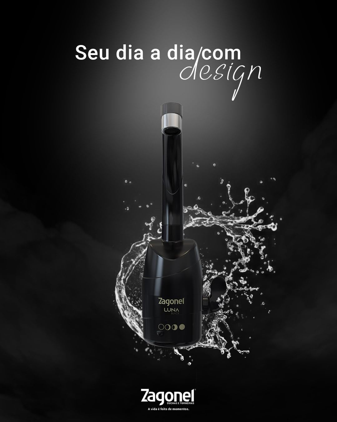 Torneira Multitemperatura Zagonel Luna 4T 5500W 220V Black