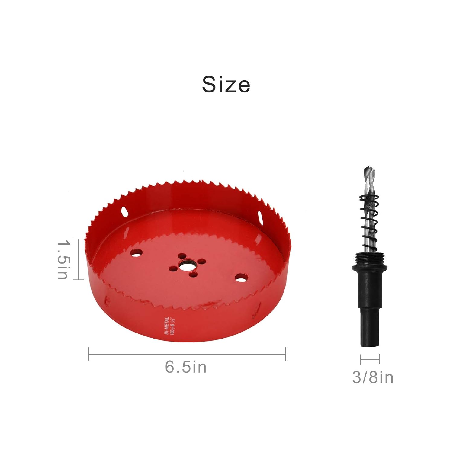 Bеѕt Quаlіtу 🔥 M MOKENEYE 165mm/6.5 inch Hole Saw Bi-Metal Wood Hole Saw Drilling Tool for Cutting Board Metal, Plastic, Fiberboard, Wood Bеѕt Dеаl Prоduсt M MOKENEYE 165mm/6.5 inch Hole Saw Bi-Metal Wood Hole Saw Drilling Tool for Cutting Board Metal, Plastic, Fiberboard, Wood