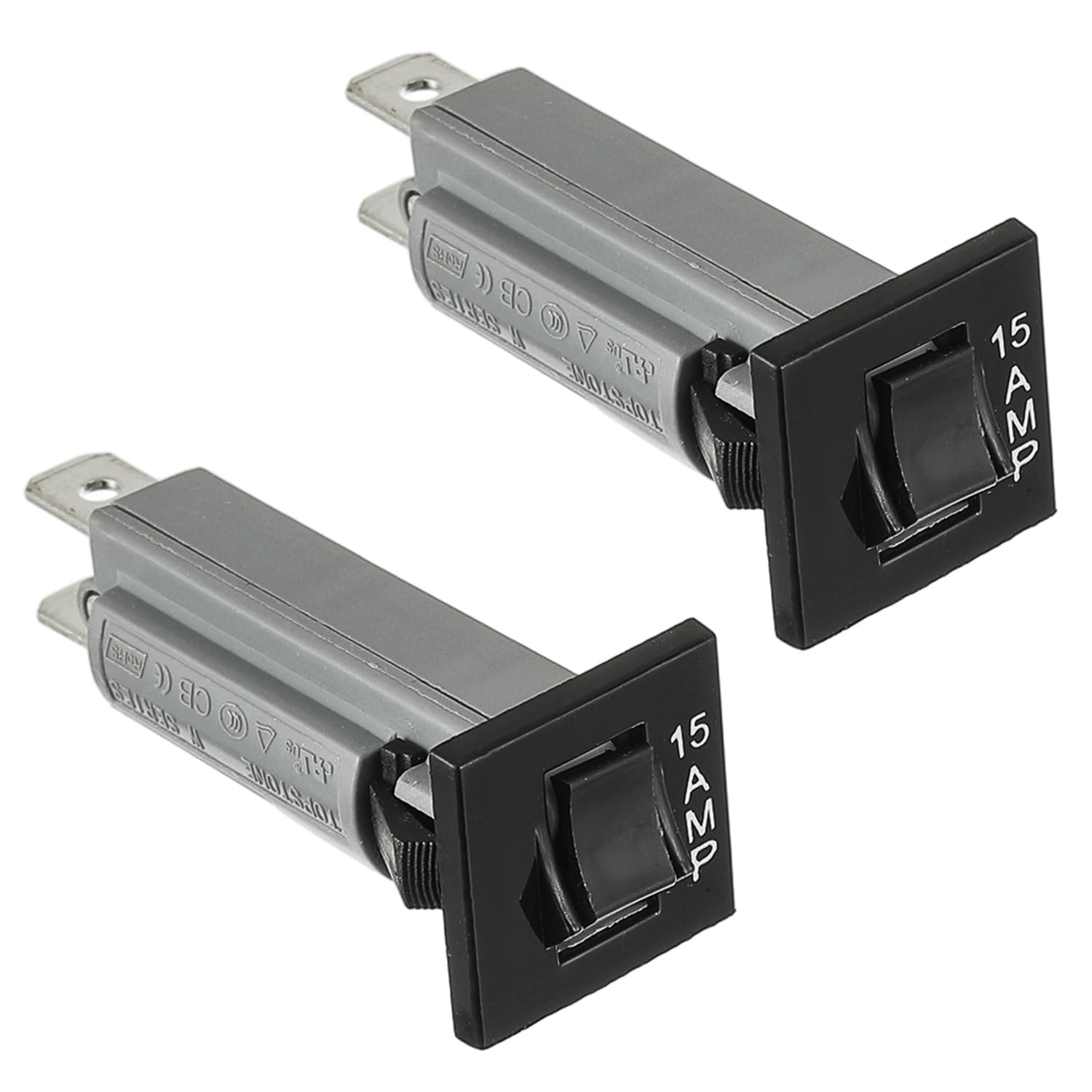 HUAREW W28-XQ1A-15 Thermal Circuit Breaker Fuse, 15 Amp 125/250VAC 50/60Hz 32VDC, W28 Series, Quick Connect, Snap-in (Pack of 2)