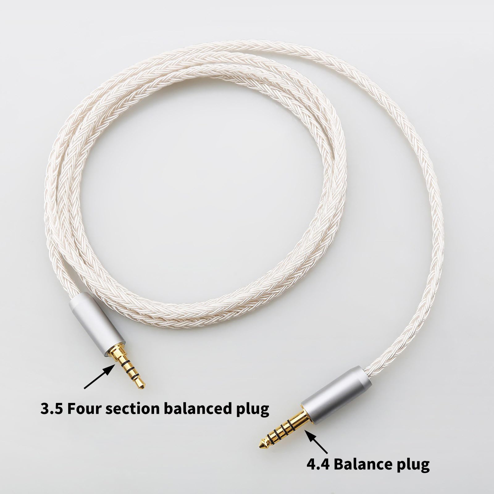 Cable de auriculares equilibrado de cobre chapado en plata de 4,4 mm para auriculares MDR 1A MDR-1A1000 XM3 XM4 XM5 de 16 núcleos