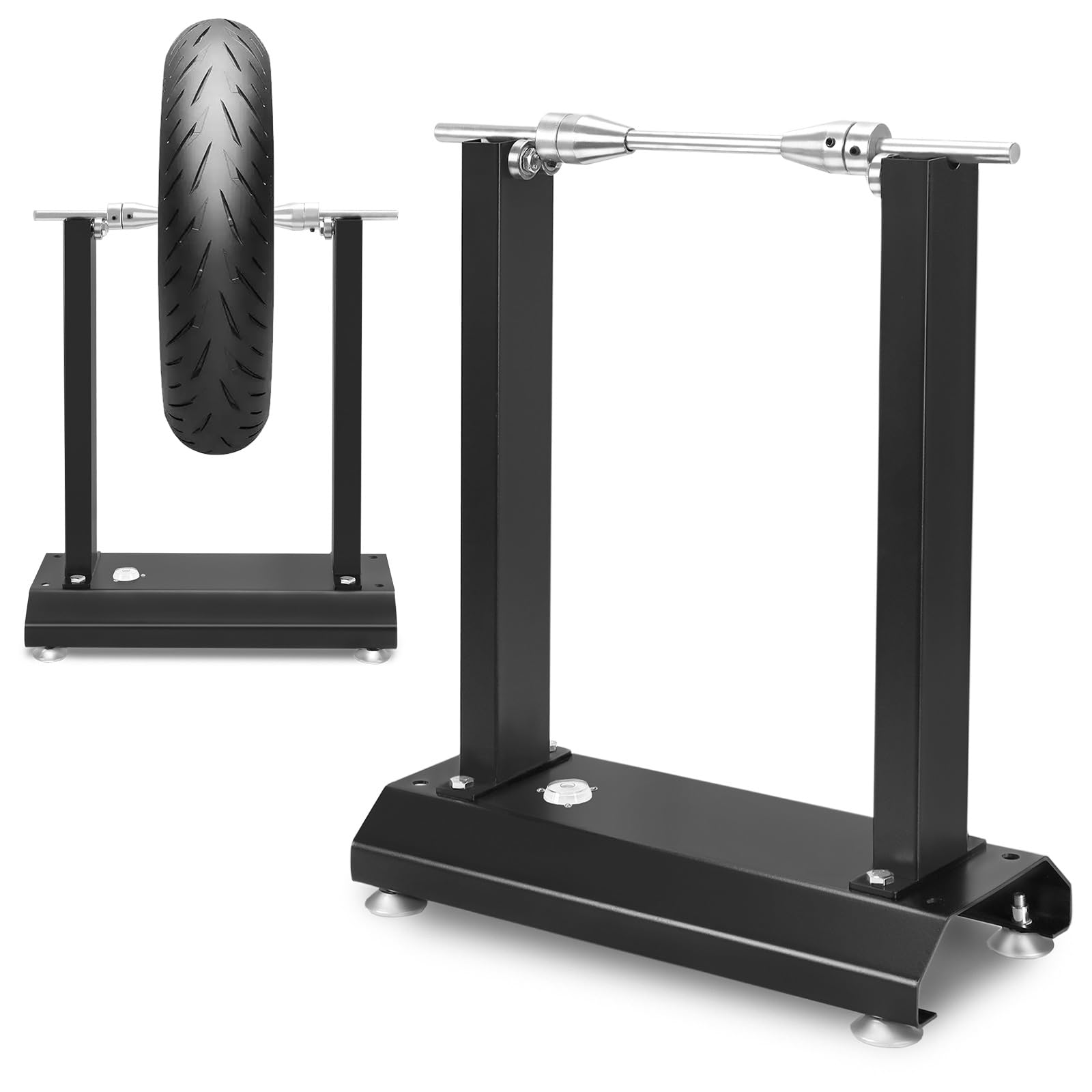 FIVMEN Macchina equilibratrice per pneumatici moto, dispositivo equilibrante per cerchi motociclistici con 4 gambe di supporto e livella ad acqua, macchina equilibratrice per cerchi, equilibratrice