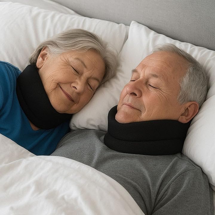 Orthoback Lunaris - Ergonomische Nackenstütze gegen Verspannungen, Schnarchen und Apnoe(Schwarz,M(40CM))