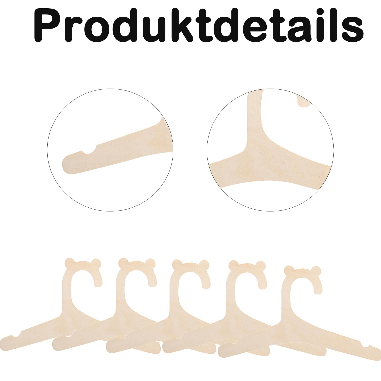 10 Stück Baby Kleiderbügel Aus Holz, Babykleiderb Produktbild-Vorschau 9