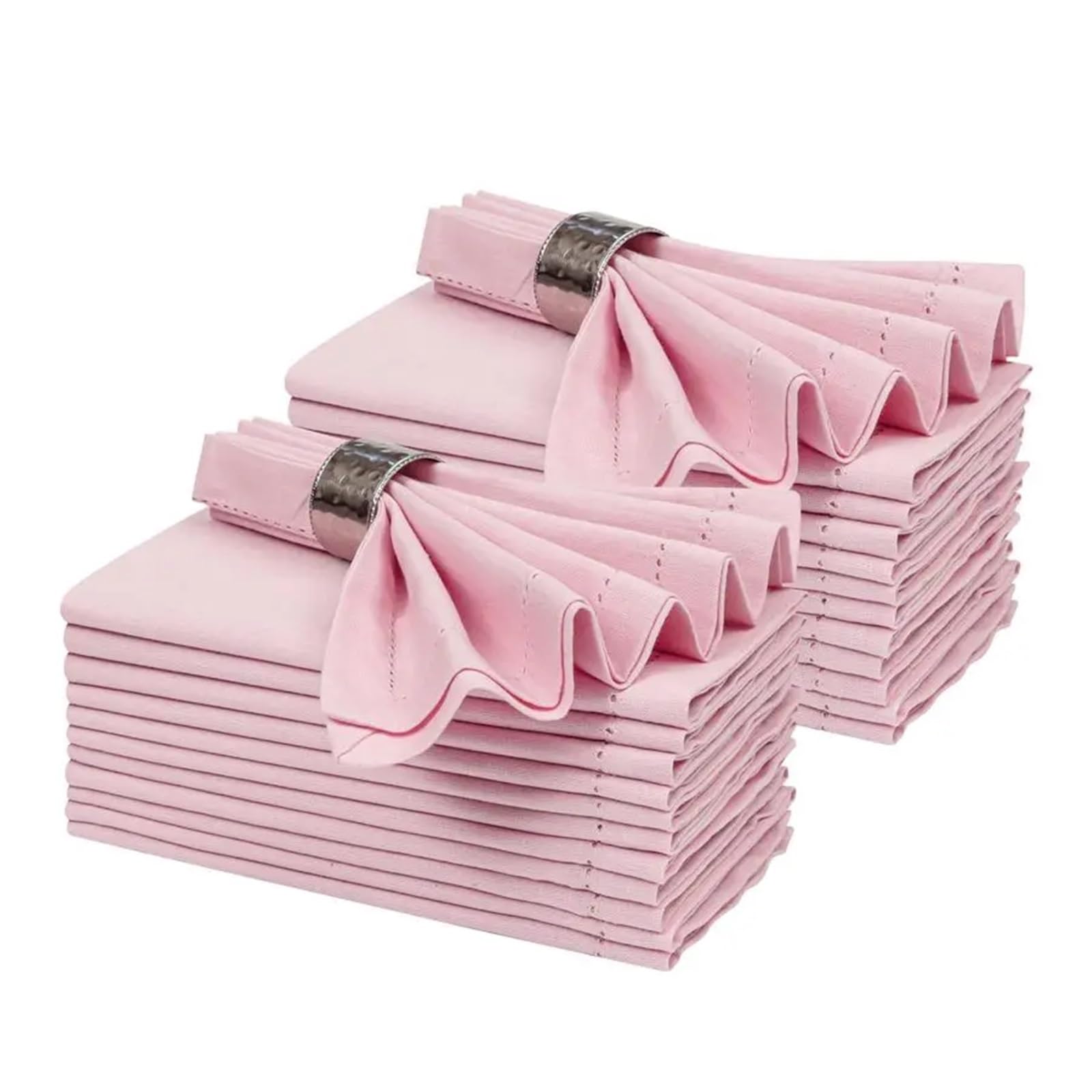 Pink Cloth Dinner Napkin Set Of 2418x18 Inch, Easter Cotton Linen Flax Hemstitched Napkins for Wedding, Birthday