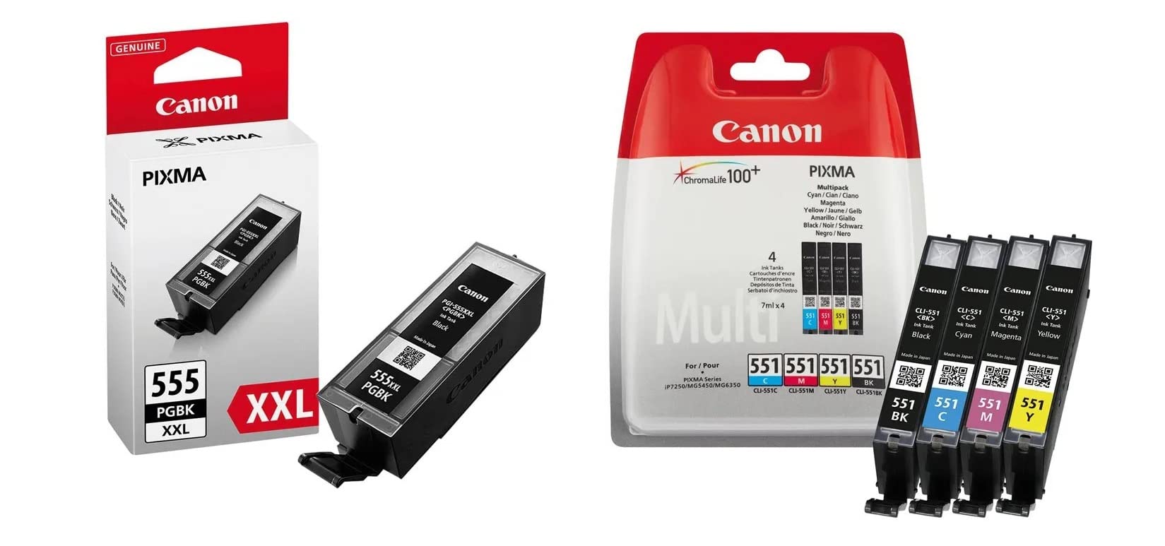 Canon Set di cartucce originali PGI 555XXL nero + CLI 551 bk/c/y/m per Pixma MX725, MX925, iX6850