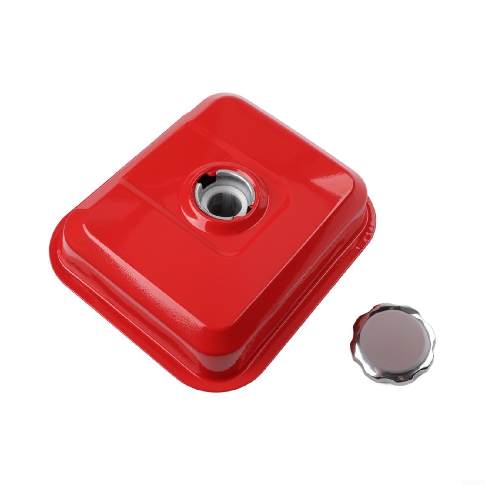 Conjunto de tanque de 3.6L con tapa y filtro para GX140 para GX160 para motores GX200, tanque de gas de repuesto de hierro grueso (rojo)