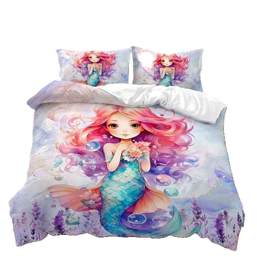 Housse de couette Sirena multicolore : la parure de lit US Full qui ne décolore pas au lavage