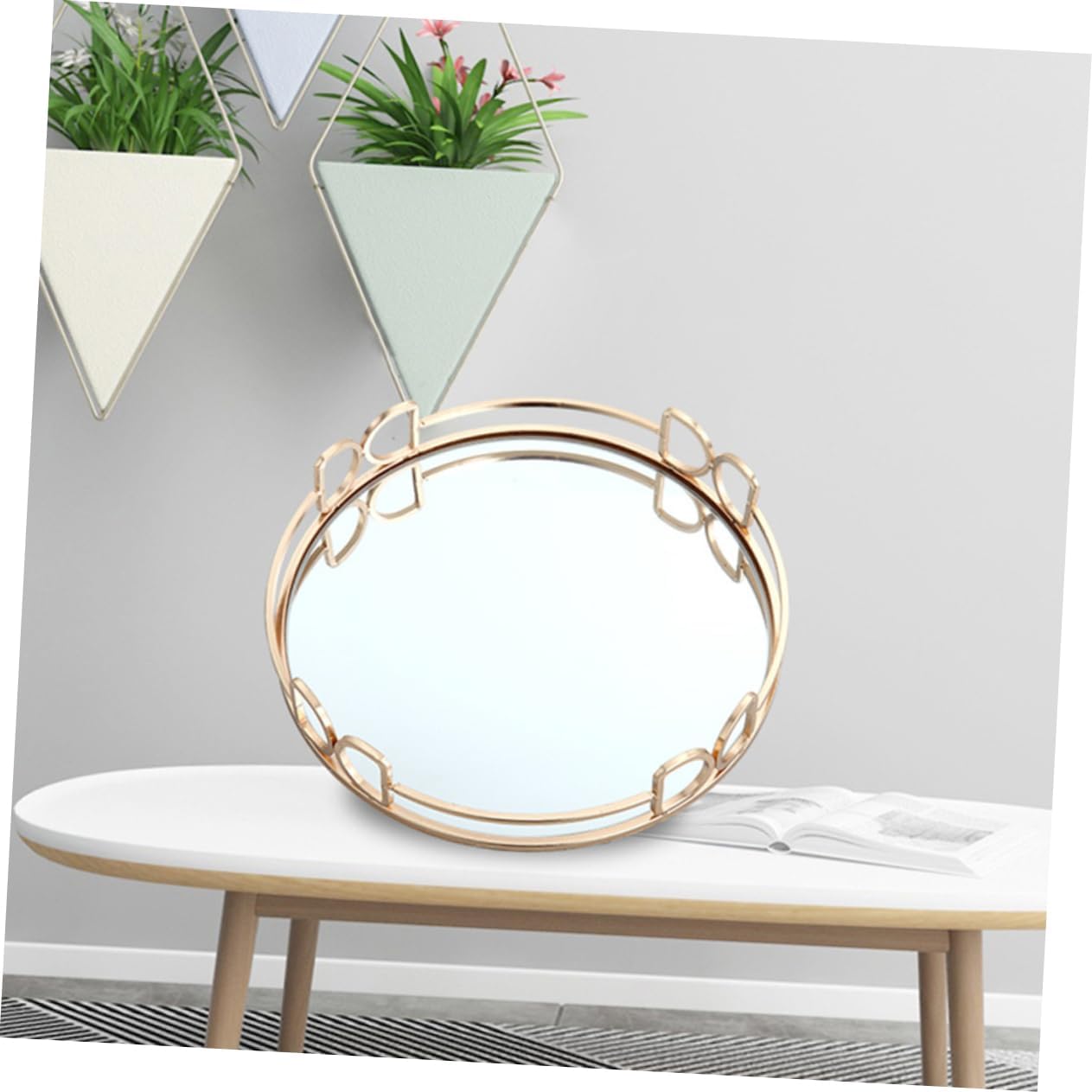 Gold Mirror Tray Centerpiece Tray Decorative Plate Elegant Cosmetics Storage Luxury Home Decor
