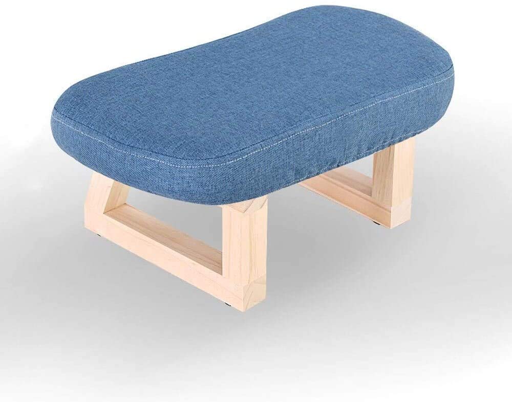 Taburete súper suave para pies con diseño acolchado y patas de madera estables