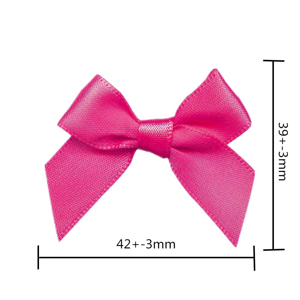 Lot De 200 Petits Nœuds En Satin, Ruban Cadeau Avec Élastique, Pour La