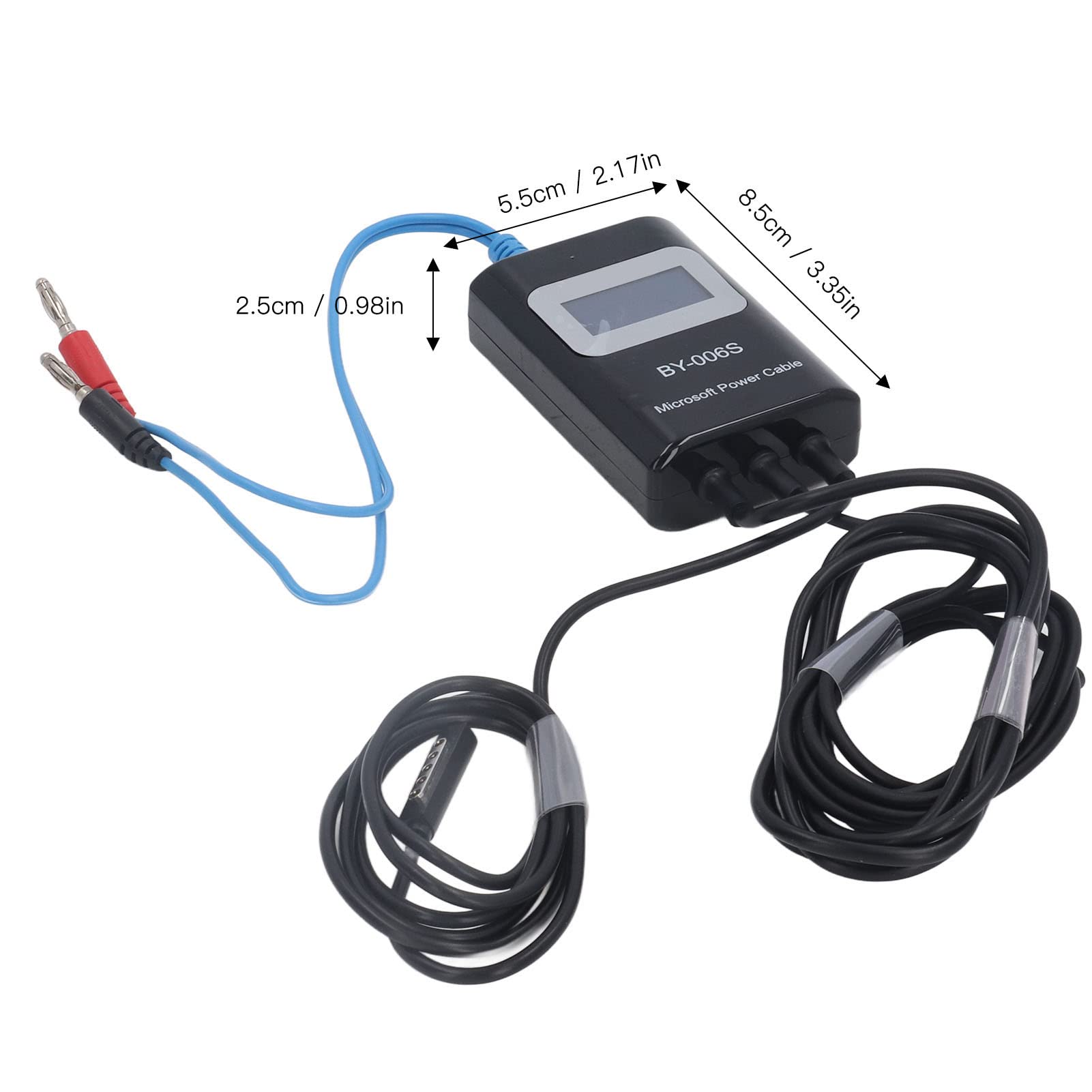 Cocoarm Kabel Rozruchowy z Tworzywa ABS PU, Czerwona miedź Kabel Sterujący Rozruchem z Wyświetlaczem LED Wyjście 2 do 3 urządzeń Wykrywanie Usterek Płyty Głównej w Celu Naprawy Tabletów
