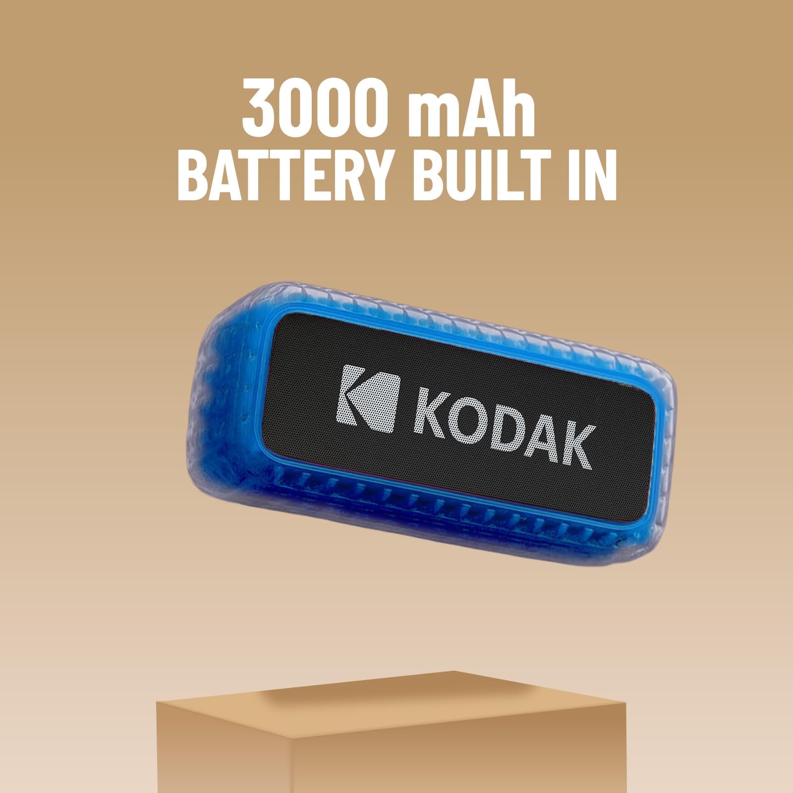 Kodak - Altavoz Bluetooth impermeable IPX6, sonido potente de 8 W, iluminación RGB, duración de 5 horas, conexión Bluetooth V5.0 - Azul