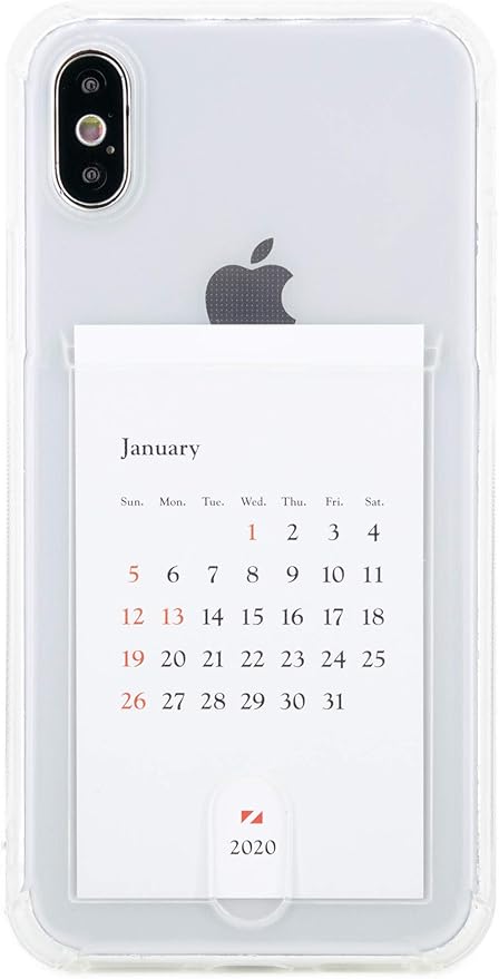 Amazon Co Jp Zukou カード 年 カレンダー Iphone Xs X ケース 透明 クリア 滑り止め ストラップホール 家電 カメラ