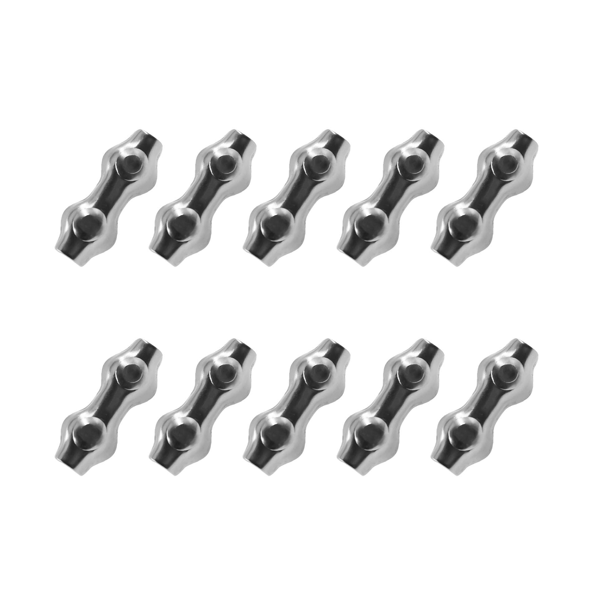 Lot de 10 colliers de serrage en acier inoxydable 304 duplex à 2 poteaux TTZEZE à double boulon pour câble métallique de 1,6 cm de diamètre