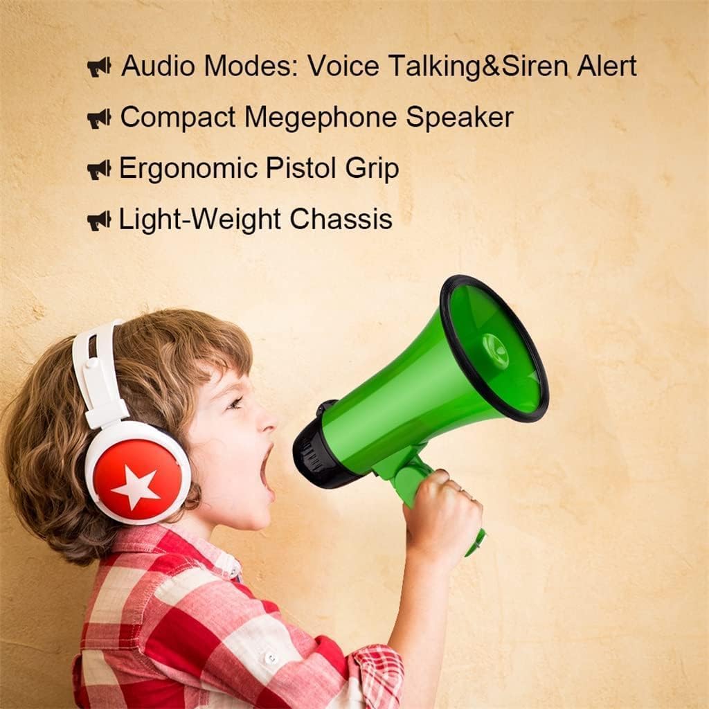 TIST Outdoor Megaphone Built-in Siren Megaphone Megaphone Portable Foldable Handle Megaphone Speaker Clear Sound