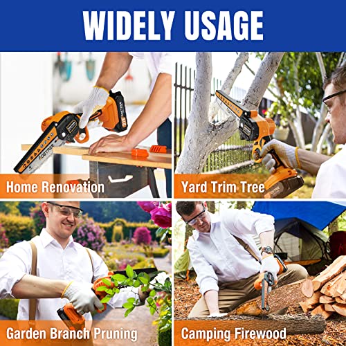 Mini Chainsaw 6-Inch Cordless With 2 Battery - 21V Handheld Electric Small Power Chain Saws Battery Operated With 2 Chains And Portable Suitcase For Wood Cutting Tree Trimming #TOP5