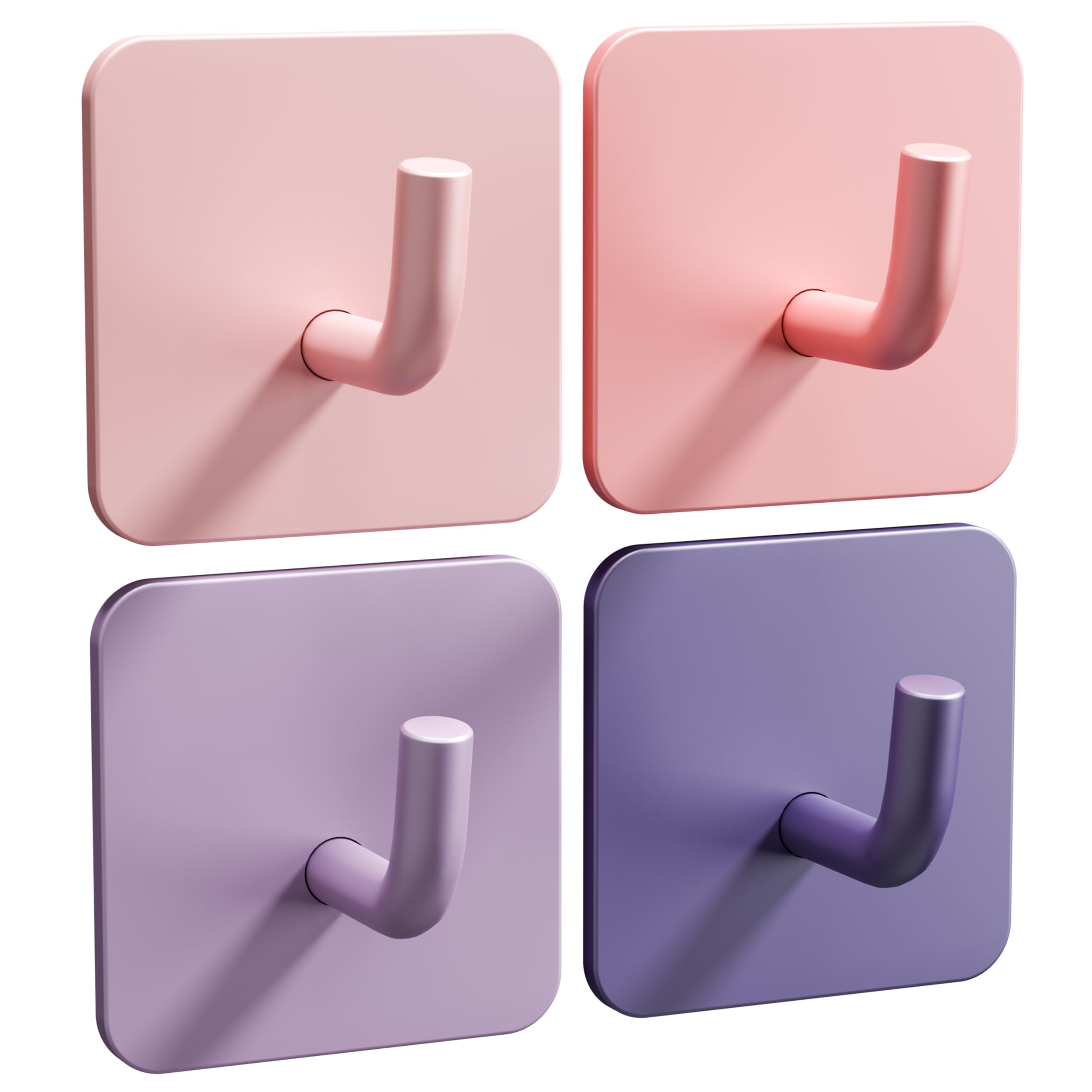 DEKAZIA® Kleiderhaken Kinder 4er-Set Mädchen Rosa-Lila Pastell | Kindergarderobe Haken Garderobenhaken Wandhaken Kinderzimmer Klebehaken selbstklebend