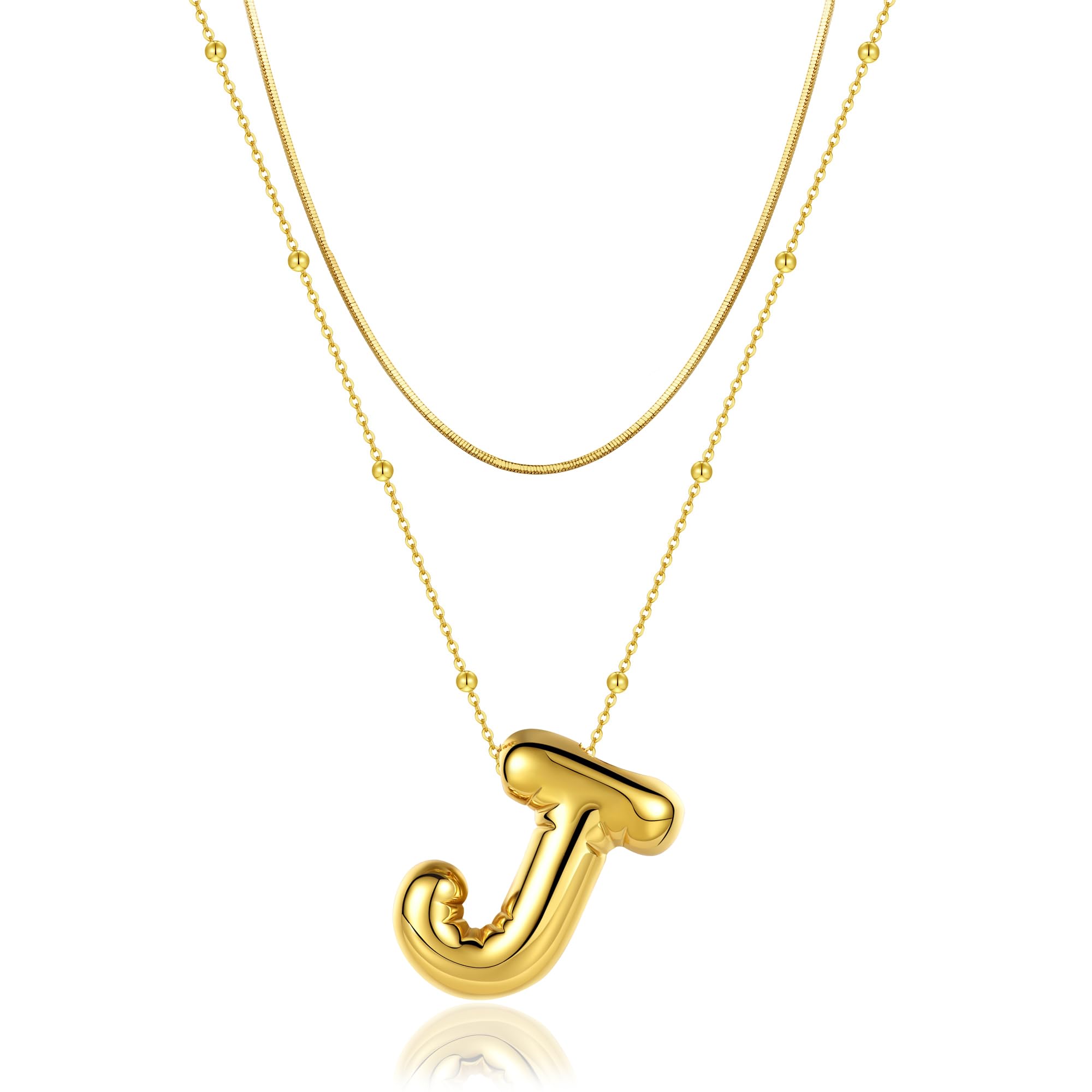 Collier lettre S anti-ternissement pendentif ballon durable - 3