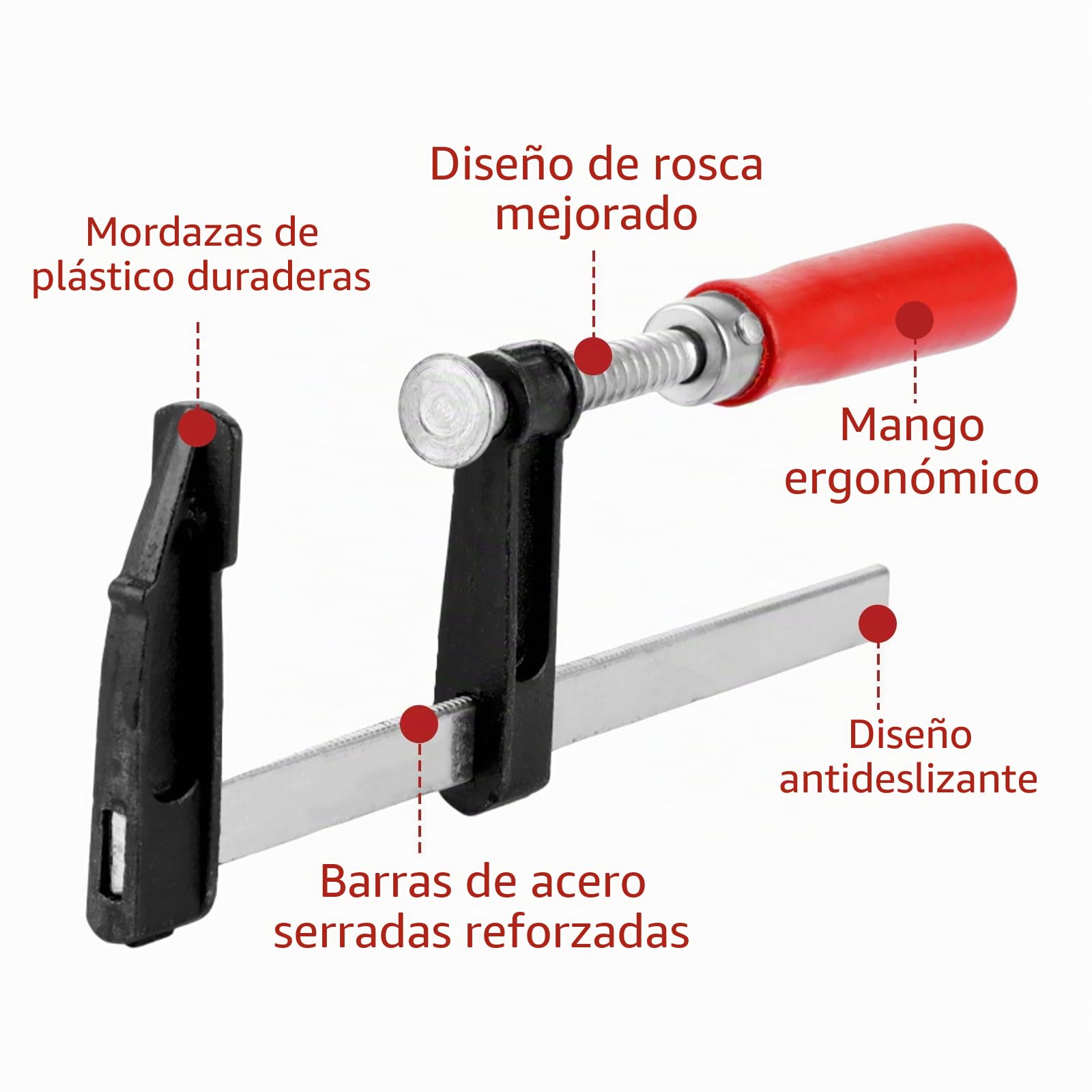 YAYODS Juego de 10 abrazaderas de tornillo, ancho de 150 mm/200 mm, profundidad de la mula de 50 mm/80 mm, pequeñas para madera, rieles de guía, fijación precisa