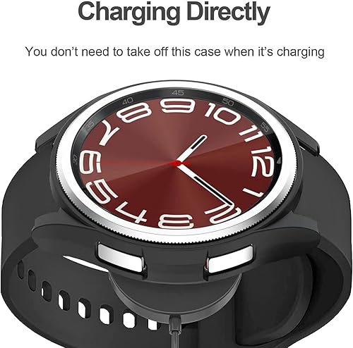 Miniatura 4 de Paquete de 2 Funda para Galaxy Watch 6 de 1.772 pulgadas, policarbonato duro ultrafino, cubierta protectora resistente al agua, protector de