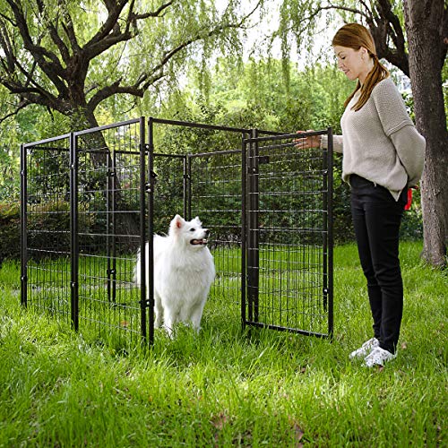 JAXPETY 47”H Large Dog Pens 8-Piece Pet Playpen Outdoor & Indoor, Heavy-Duty Metal Fence Puppy Play Crates Dog Kennels Enclosure, Black