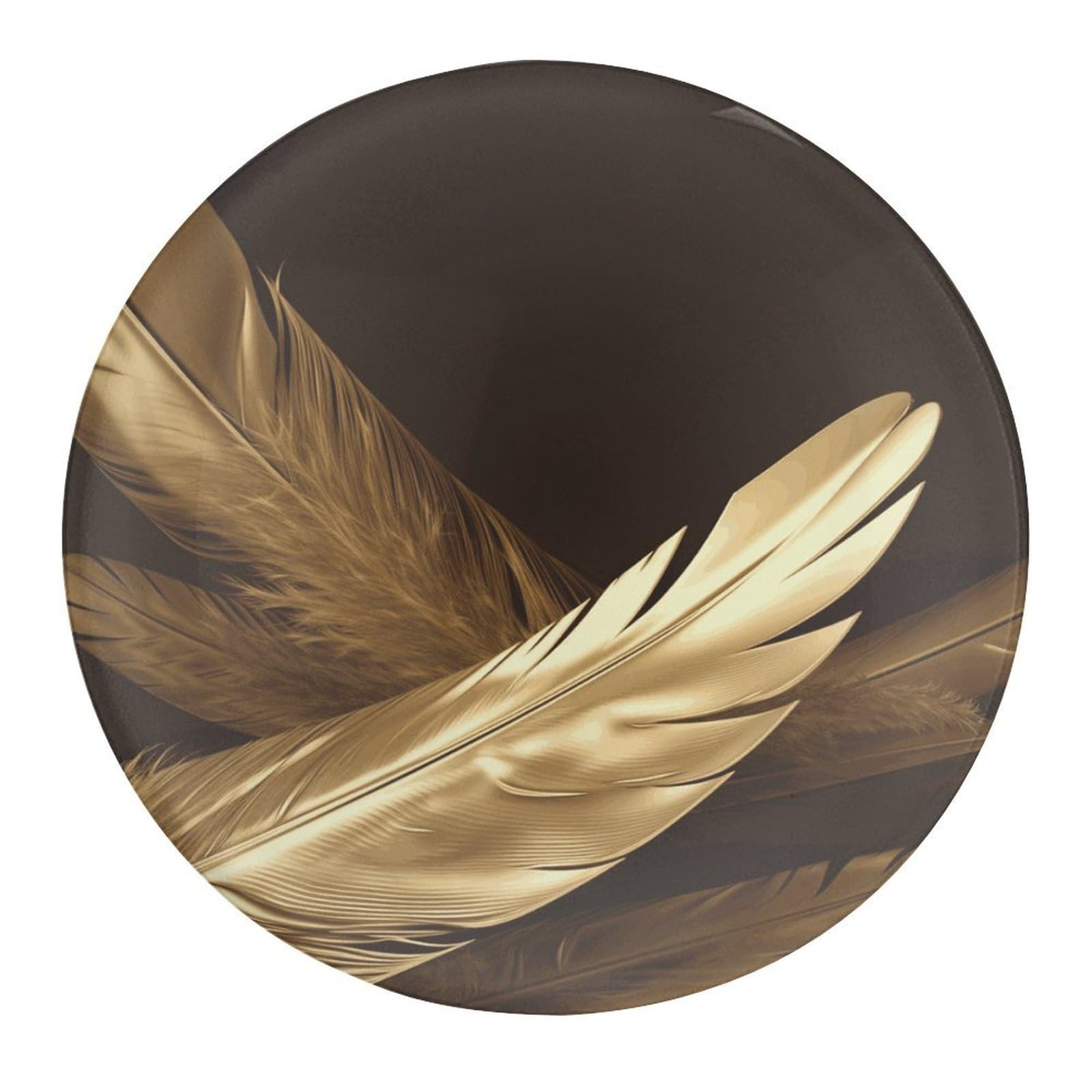 Fekiloot Style Golden Feathers Refrigerator Magnet Fridge Magnet2 Pcs