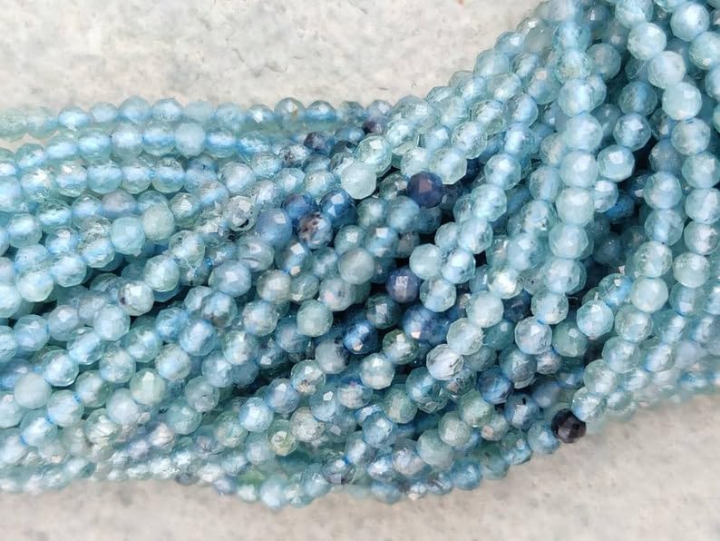 Tourmaline naturelle en perles facettées de 2,25-2,5mm pour création de bijoux DIY