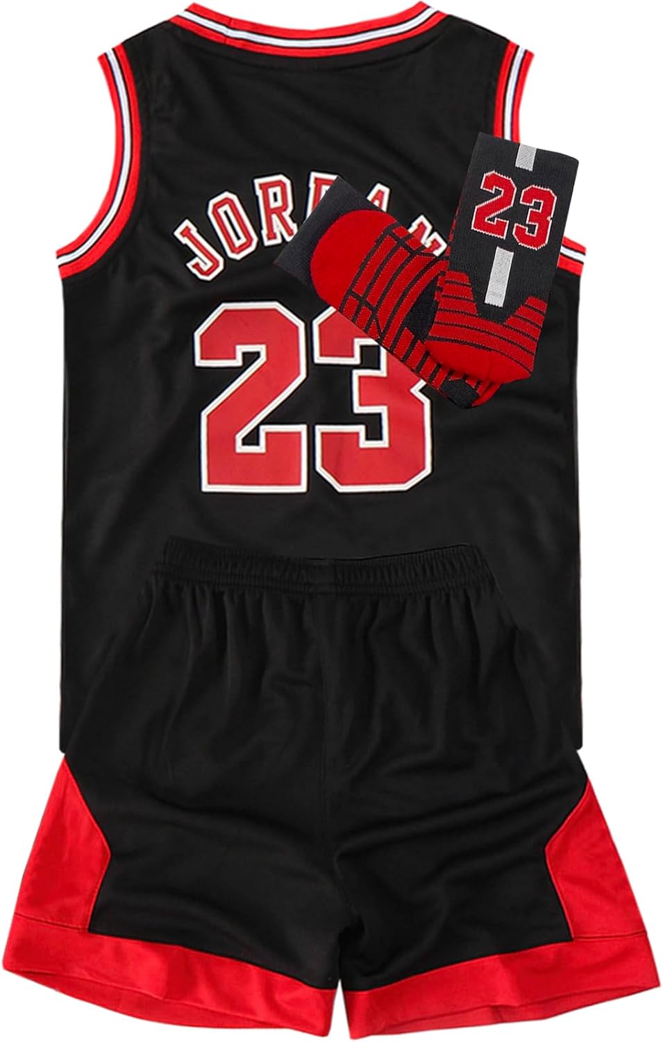 Kids Basketball Jerseys Uniform Set for Boys Girls Youth Basketball Jersey Tank Top+Shorts+Socks 3 Piec Gifts