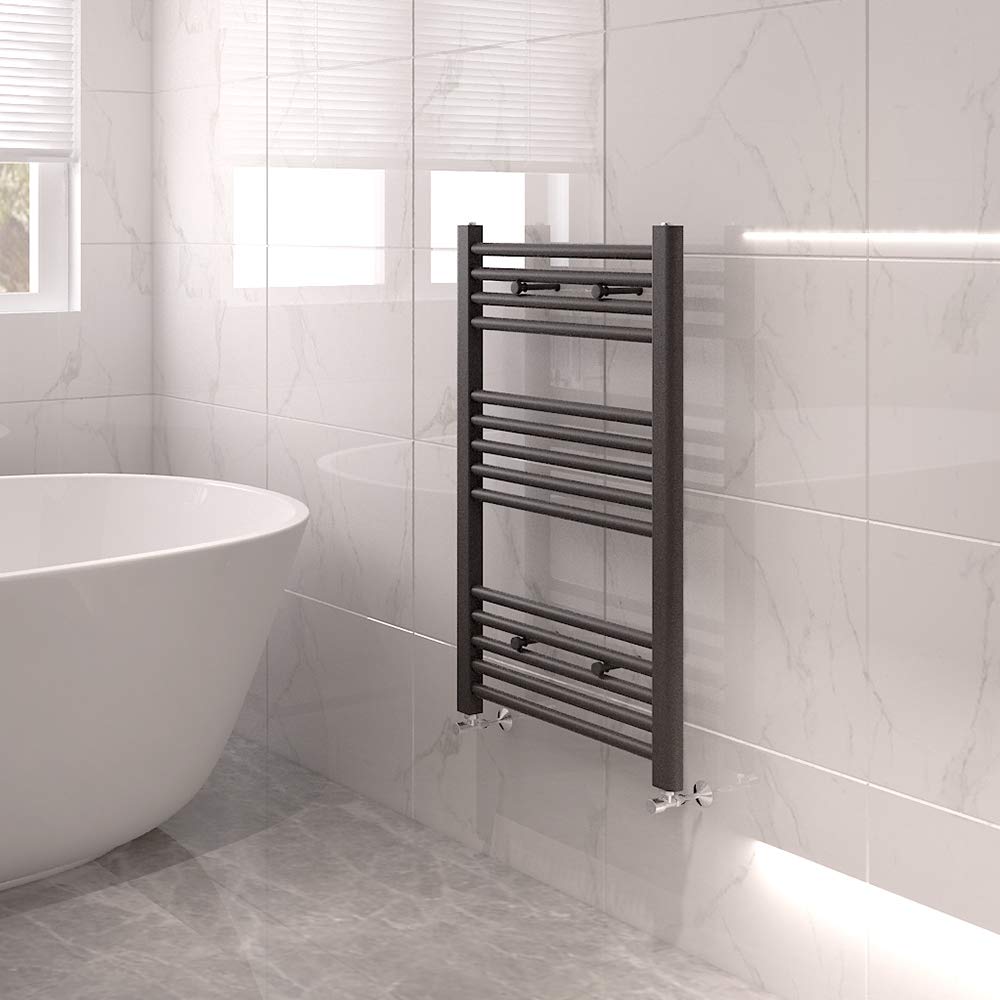 NRG Bathroom Straight Heated Towel Rail Radiator 800x500mm Anthracite