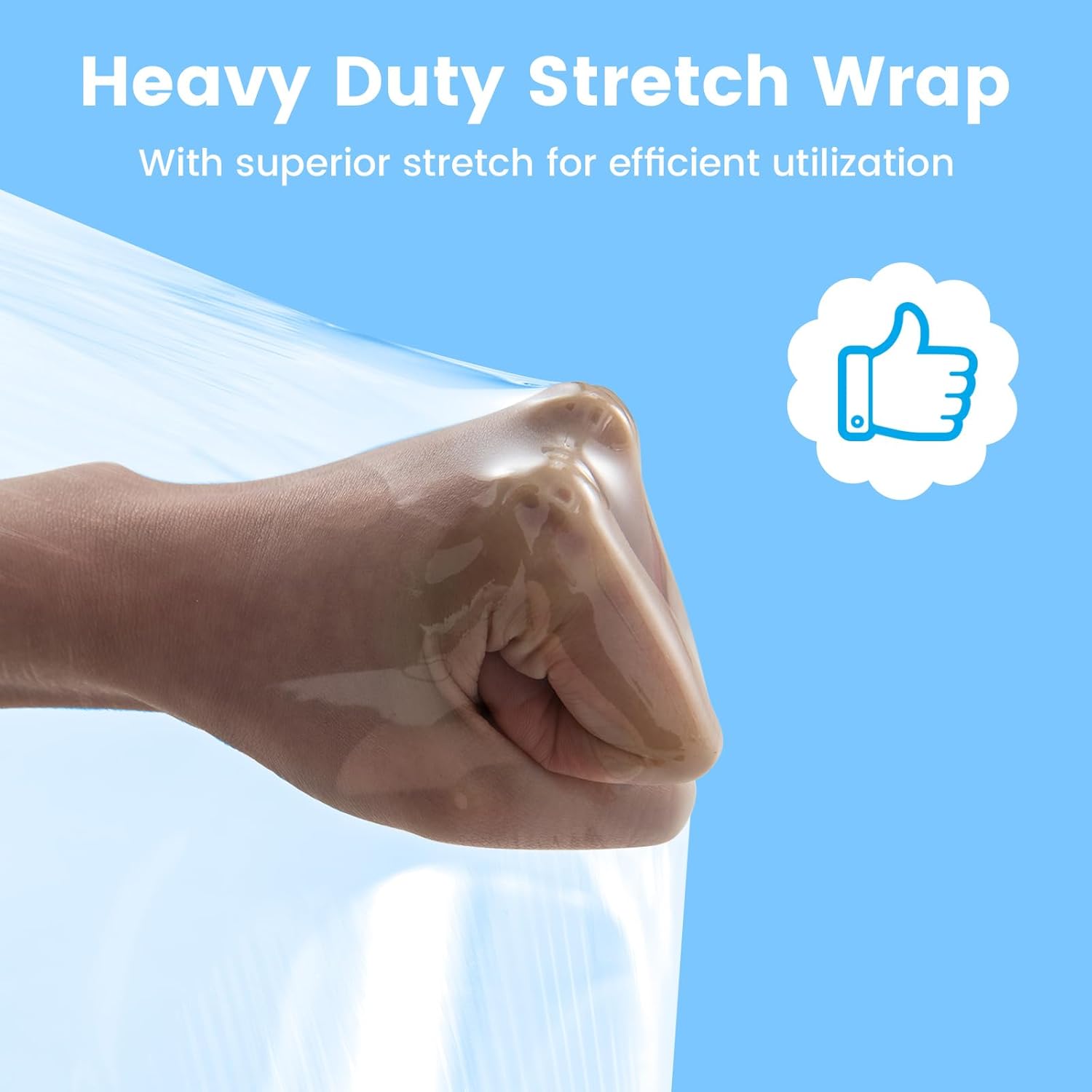 18" x 1500 ft Stretch Film, 60 Gauge Heavy Duty Shrink Film Stretch Wrap, 4 Pack Shrink Wrap Roller for Packing, Moving Supplies, Furniture & Pallets