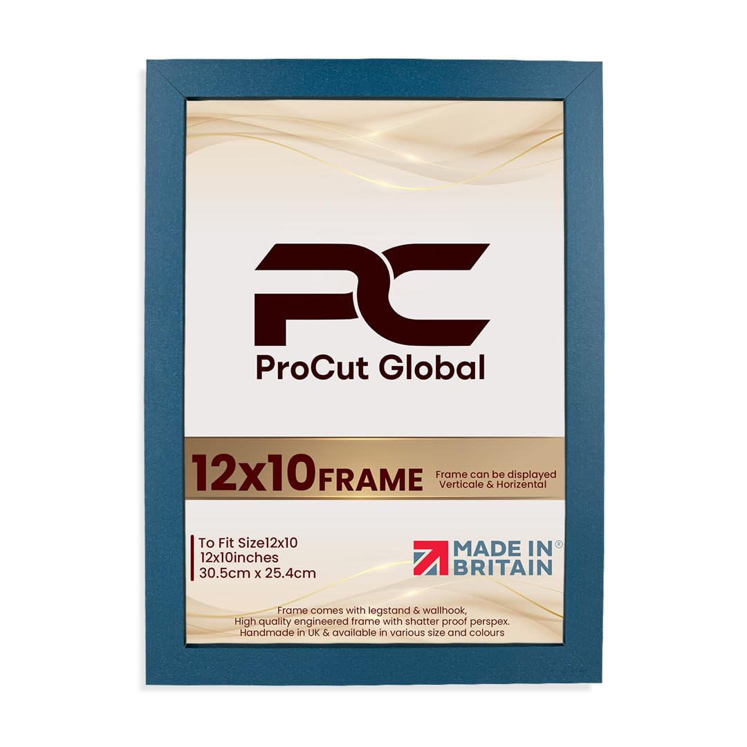 Procut Global 12X10 Navy Blue Picture Frames – Sleek Wooden Photo Frame with Shatterproof Perspex for Wall or Tabletop – Perfect for Posters, Certificates, Prints–Multiple Sizes & Colors Available