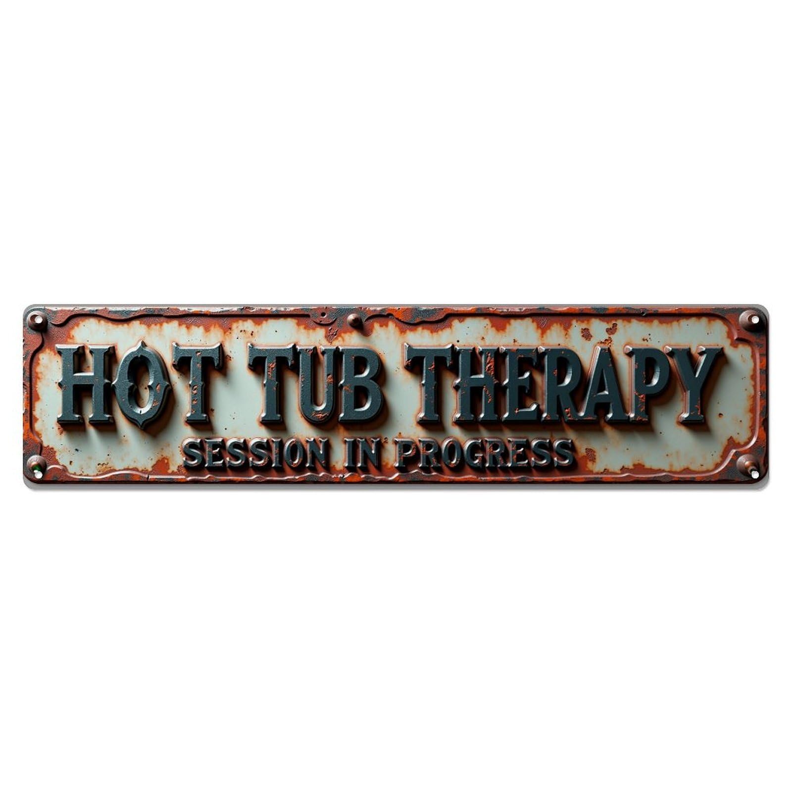 Jdyansheng Vintage Hot Tub Therapy Session In Progress Tin Sign Metal Poster Metal Signs For Home Man Cave Bar Cafe Kitchen Laundry Room Wall Decorations 4X16 Inches