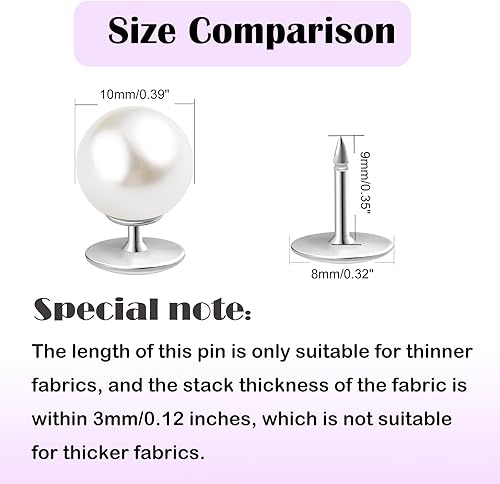 Miniatura 4 de 10 juegos de botones de perlas, botones sin coser, broches de perlas, pines fijos, sin herramientas, extraíbles y reutilizables, para camisa, blusa,