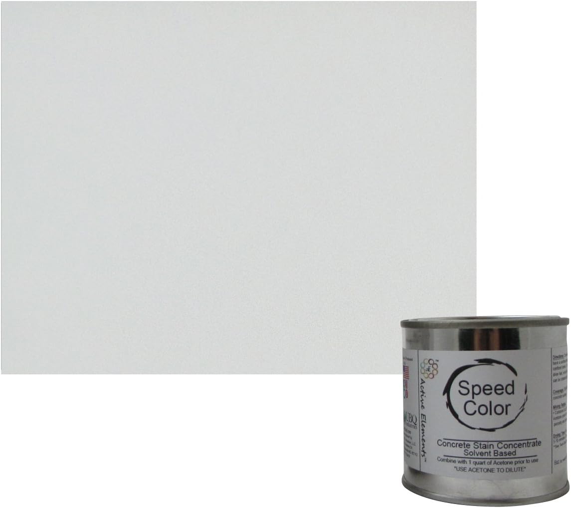 Ten Second Color™ (TSC) Concrete Dye Concentrate Makes 32oz. Professional Grade and Easy to use. Brilliant Bold Colors. Semi-Transparent Cement Dye. Dries in Seconds (True White)