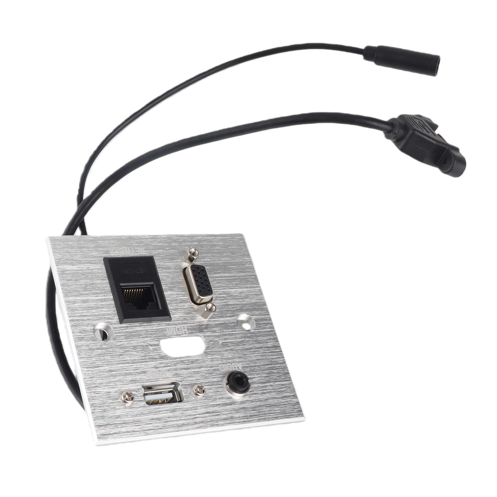 Zócalo Multimedia, USB HDMI VGA Audio de 3,5 Mm Red RJ45 Placa de Pared Multifunción, Salida de Panel de Información Multimedia para Oficina de Hotel en Casa