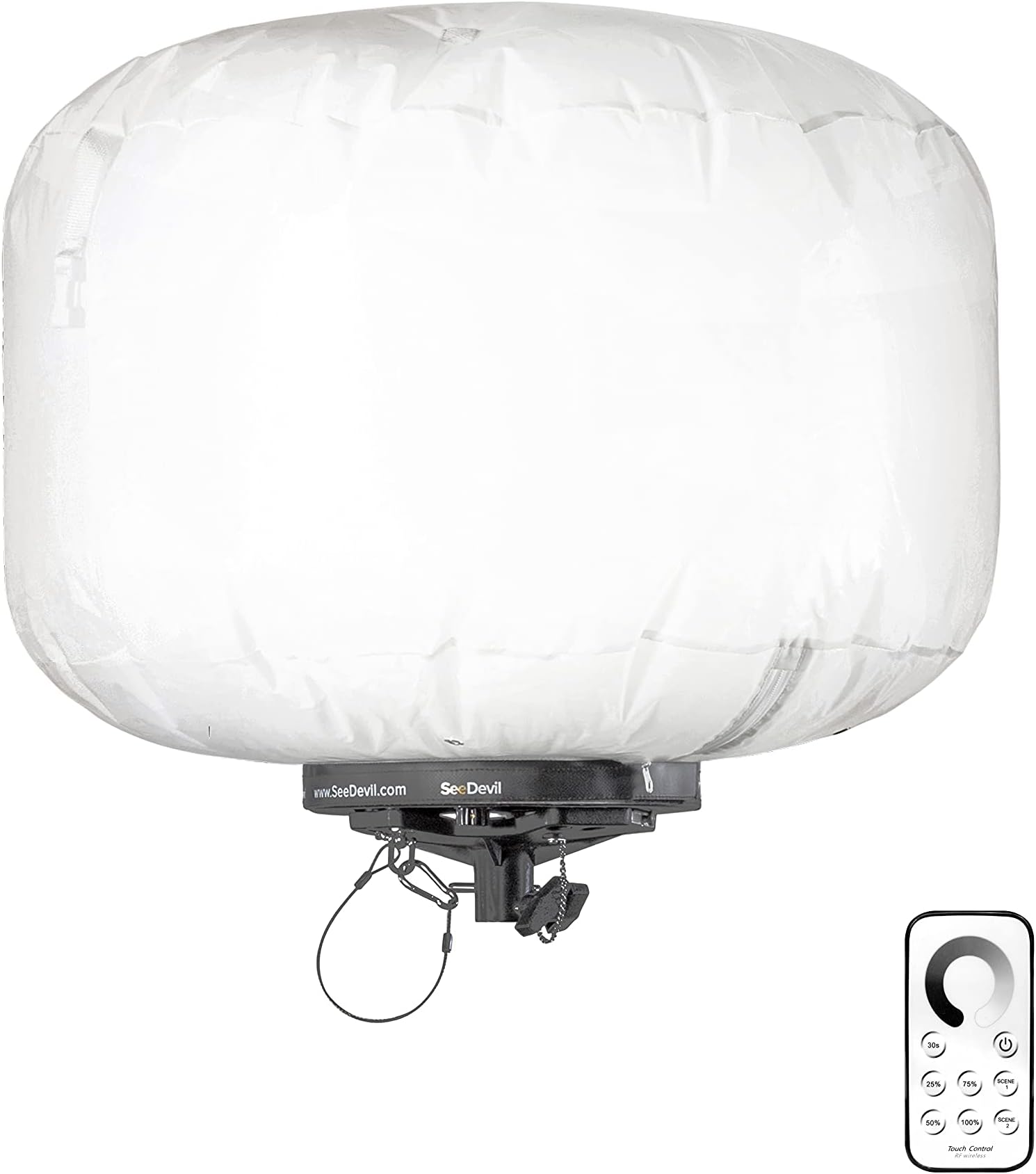 SeeDevil 300 Watt LED Balloon Light Fixture, 300 Watt, 120 Volt, 42000 Lumen, 5700K, Glare Free Indoor/Outdoor Area Light, Remote Dimmable Portable LED Light