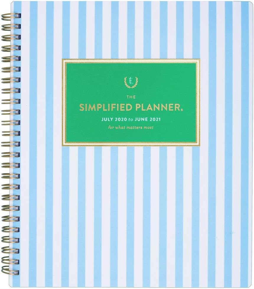 Academic Planner 2020-2021, Simplified for AT-A-GLANCE Weekly & Monthly Planner, 7" x 9", Medium, Blue Stripe (EL401-805A)