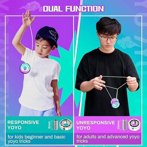 Miniatura 8 de 7YO AOE - Yoyo sensible para niños de 8 a 12 años y adultos, truco profesional de yoyo con doble función, Yo Yo de plástico para principiantes con