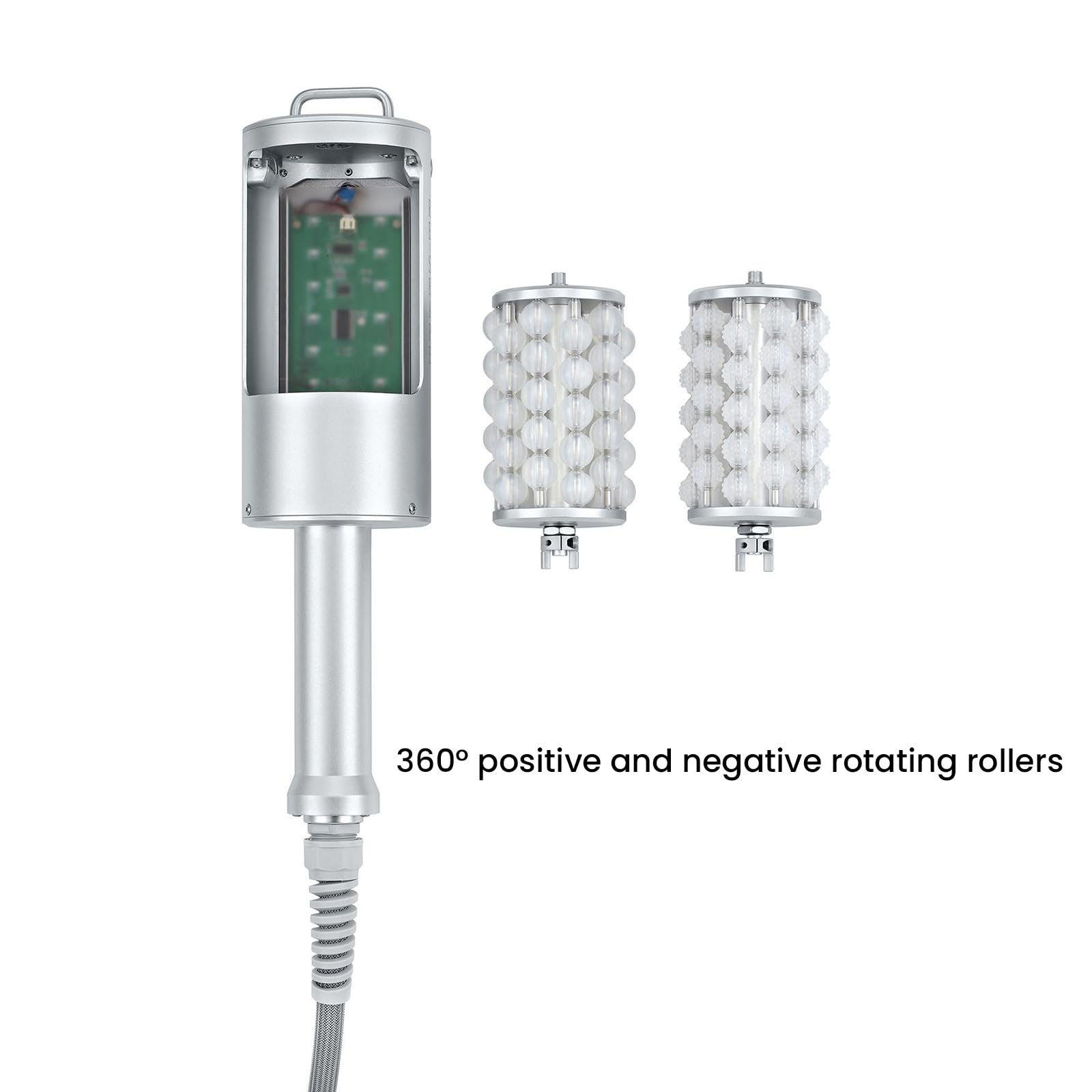 Máquina Masaje Anticelulítica, Masajeador Corporal con Rodillo Y Mango Metálico, Energía Ajustable, Masaje hacia Adelante Y hacia Atrás, Vibración Transmisión 29-355Hz/min, Velocidad 800rpm/min