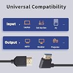Danfetsoy 8K Angle droit HDMI Câble enrouleur 1Ft-4Ft, HDMI Câble en bobine mâle à mâle 48Gbps Support 8K@60Hz adapté aux ordinateurs, moniteurs, projecteurs (angle droit)