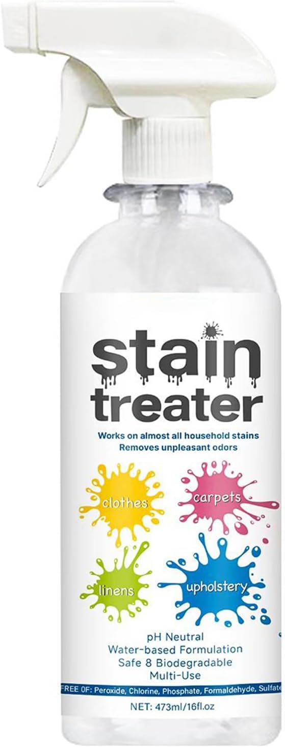 16oz Stain Remover For Baby Clothes Laundry, Stain Remover Spray, Enzyme Fabric Treatment for Food, Oil, Blood, Coffee & Underwear Stains（1PCS-16oz）