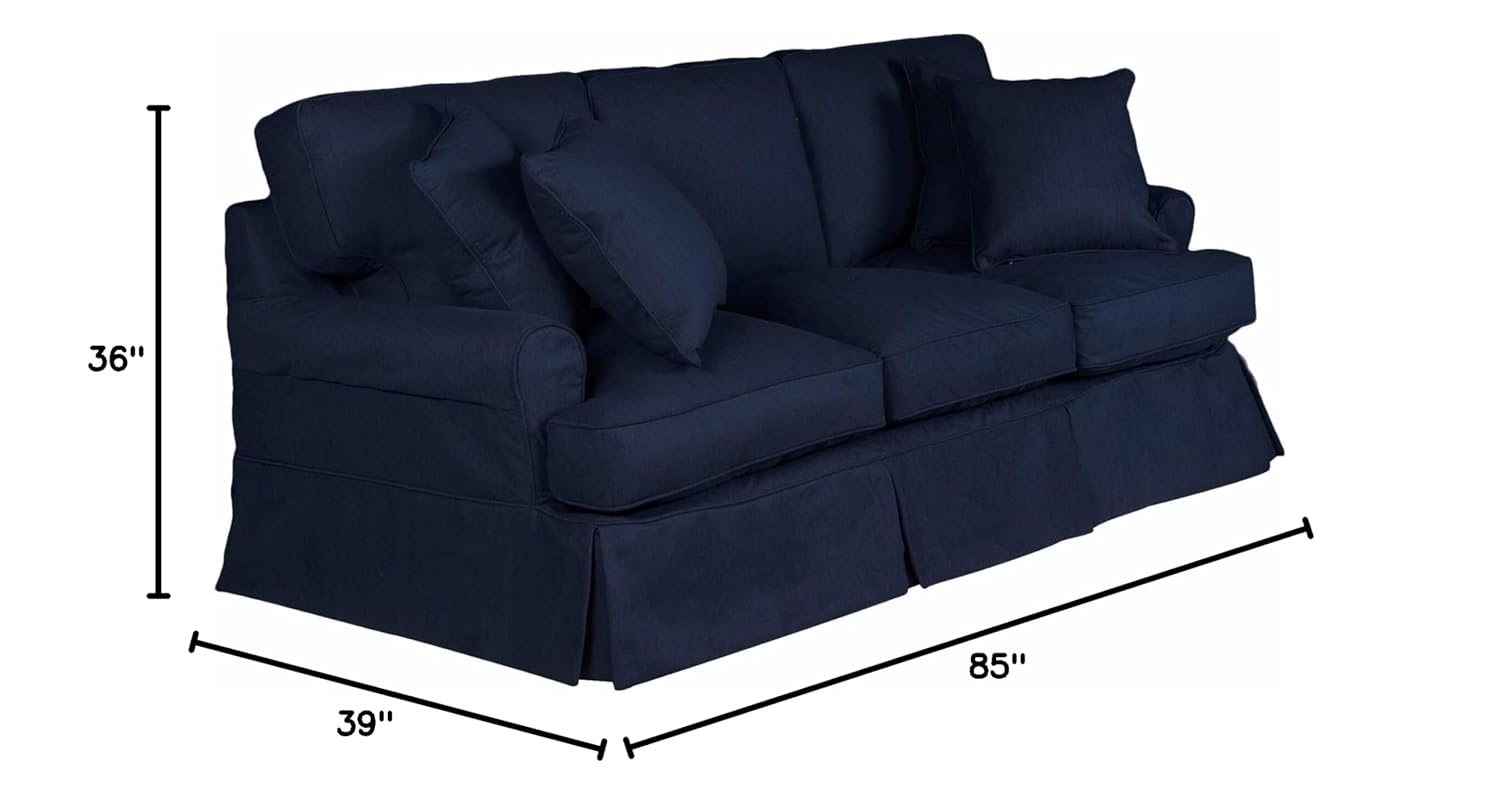 Sunset Trading Horizon Sofa Slipcover, Matching Loveseat and Chair Covers Available, Navy Blue