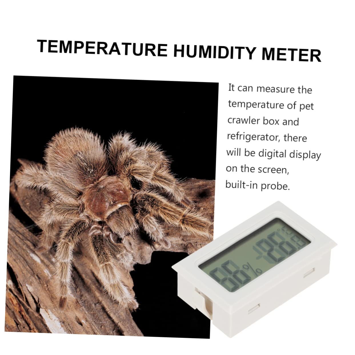 YARNOW 10piezas Higrómetro Digital Inalámbrico Mini Para Reptiles Medidor De Temperatura y Humedad Monitor De Para Acuarios y Terrarios De Actualización Cada Segundos Pantalla Clara