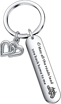 Husband Keychain Long Distance Relationship Gift Daughter Gift OTR Trucker Gift Brother Keychain Boyfriend Gift Best Friend Gift Dad Gift Truck Driver Keychain Truck Driver Keyring