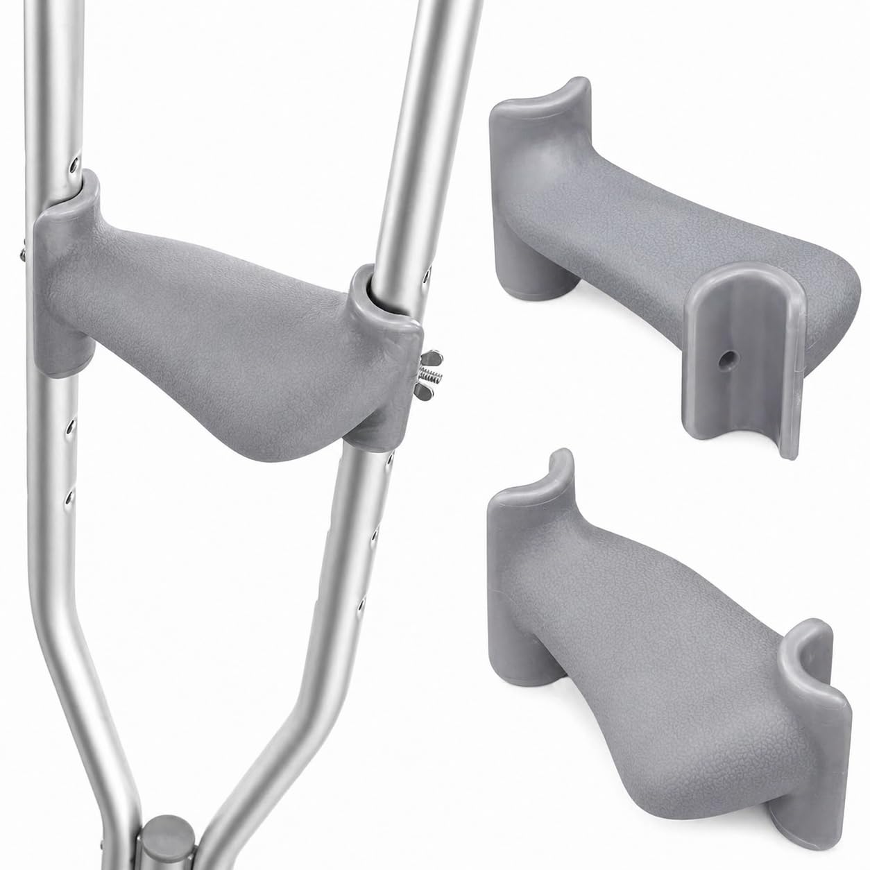 Ergo Grip Almohadillas para muletas, empuñaduras ergonómicas para muletas, reducen la presión en las muñecas, agarre de repuesto para muletas, no requiere montaje, se adapta a todas las muletas debajo