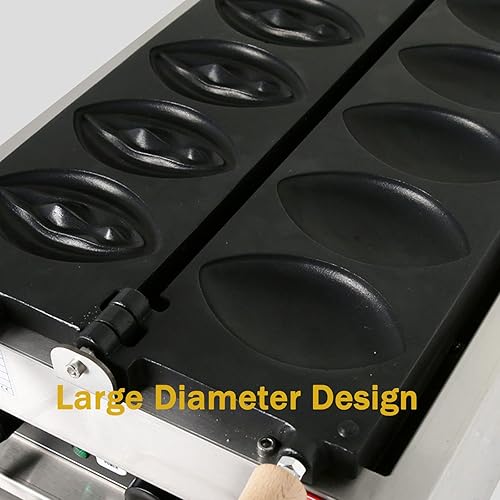 Miniatura 8 de Máquina de gofres eléctrica comercial antiadherente, con control de temperatura y tiempo, platos antiadherentes y mango de tacto frío, foso sin